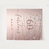 60 fabuleuze verjaardag roze gouden diamanten glam wandkleed (Voorkant (horizontaal))