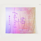 60 fabuleuze verjaardag roze paars goud wandkleed (Voorkant (horizontaal))