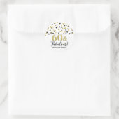 60 & Fabulous Birthday Black Gold Confetti Ronde Sticker (Tas)