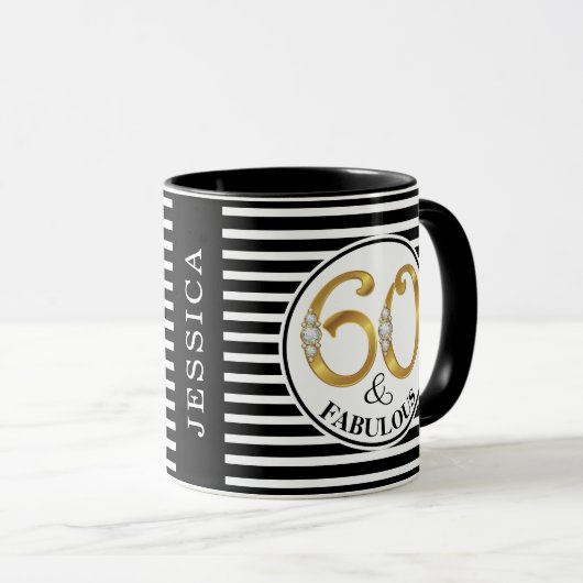 60 & Fabulous Birthday Cup/Mok Mok (Voorkant rechts)