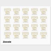 60 & Fabulous Birthday Gold Confetti Vierkante Sticker (Vel)
