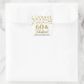 60 & Fabulous Birthday Gold Confetti Vierkante Sticker (Tas)