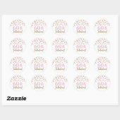 60 & Fabulous Birthday Gold Pink Confetti Ronde Sticker (Vel)
