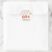 60 & Fabulous Birthday Gold Red Confetti Ronde Sticker (Tas)