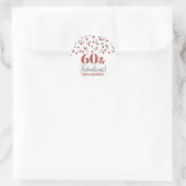 60 & Fabulous Birthday Red Silver Confetti Ronde Sticker (Tas)