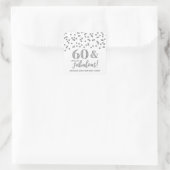 60 & Fabulous Birthday Silver Confetti Vierkante Sticker (Tas)