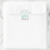 60 & Fabulous Birthday Silver Turquoise Confetti Ronde Sticker (Tas)