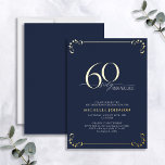 60 & Fabulous Blue & Gold Calligraphy Birthday Folie Uitnodiging<br><div class="desc">Het is je speciale verjaardag, en het is tijd om te vieren! Wil je de beste baard in de stad gooien? Zorg ervoor het met het hoogste van stijl met deze Uitnodiging van de Folie van 60 & Fabulous Blue & Gold Calligraphy Birthday. Het zal zeker de toon zetten voor...</div>