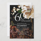 60 & Fabulous Dark Moody Neutral Magnolia Floral Kaart (Voorkant)