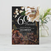 60 & Fabulous Dark Moody Neutral Magnolia Floral Kaart (Staand voorkant)