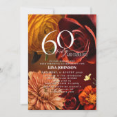 60 & Fabulous Donker Moody Sunset Kleuren Bloemen Kaart (Voorkant)