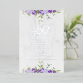 60 & fabulous Floral Watercolor Purple Shades Folie Uitnodiging (Staand Voorkant)