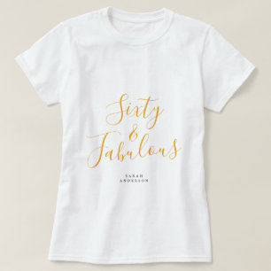 60 Fabulous Gele Aangepaste Naam 60e Verjaardagsca T-shirt