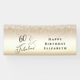 60 Fabulous Glitter Champagne Gold Birthday Party Spandoek