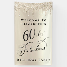 60 Fabulous Glitter Champagne Gold Birthday Spandoek