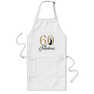 60 Fabulous Gold Glitter 60th Birthday Party Gift Lang Schort