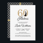 60 Fabulous Gold Glitter 60th Birthday Party Kaart<br><div class="desc">Een chic, elegant, 60ste verjaardagsfoto-uitnodiging die je kunt personaliseren en uitzenden voor je zestigste verjaardagsfeest. De woorden "60 en Fabulous" in zwart-goudglitter worden in moderne typografie geplaatst. Er is een zwart-wit geometrisch patroon op de achterkant van de kaart met gouden glitterlinten. Neem contact met ons op via onze winkel als...</div>