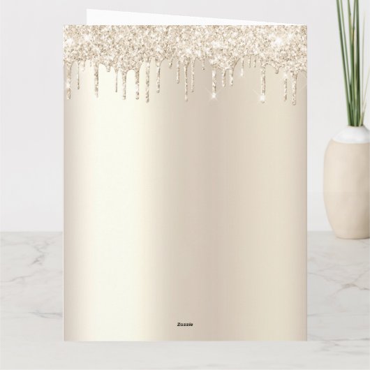 60 Fabulous Gold Glitter Birthday Party Kaart (Achterkant)