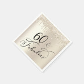 60 Fabulous Gold Glitter Birthday Party Servet (Hoek)