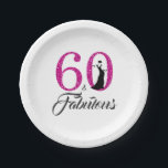 60 Fabulous Hot Pink Glitter 60th Birthday Party Papieren Bordje<br><div class="desc">Viel het draaien van 60 in stijl met dit elegante 60ste verjaardagsgeschenk. De woorden 60 en fabelachtig in heet roze glitter en zwart worden geplaatst met moderne typografie. Perfect cadeau voor het 60ste verjaardagsfeest voor de geweldige 60-jarige. Neem contact met ons op via onze winkel als je hulp of overeenkomende...</div>