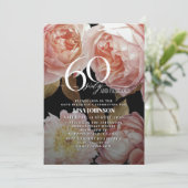 60 & Fabulous Moody Blush Roze Bloemen Botanisch Kaart (Staand voorkant)