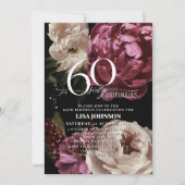 60 & Fabulous Moody Bourgondië Blush Botanisch Kaart (Voorkant)