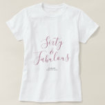 60 Fabulous Paars Custom Name 60th Birthday Gift T-shirt<br><div class="desc">Viel het draaien 60 in stijl met deze douanenaam moderne 60e verjaardag t-shirt met tekst 60 en sassy in elegante paarse chassis handgeschreven manuscriptkalligrafie. Voeg gewoon jouw naam toe aan dit 60ste verjaardagsfeest T-shirt. Perfect verjaardagscadeau voor een moderne, stijlvolle en elegante 60-jarige. Exclusief voor u ontworpen door Happy Dolphin Studio....</div>