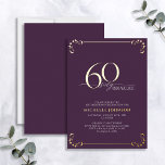 60 & Fabulous Paars & Gold Calligraphy Birthday F Folie Uitnodiging<br><div class="desc">Het is je speciale verjaardag, en het is tijd om te vieren! Wil je de beste baard in de stad gooien? Zorg ervoor het met het hoogste van stijl met deze 60 & Fabulous Paars & Gold Calligraphy Birthday Folie Invitation begint. Het zal zeker de toon zetten voor een glamoureus...</div>
