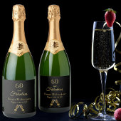 60 fabulous party zwarte goudnaam sparkling wijnetiket