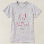 60 Fabulous Pink Custom Name 60th Birthday Gift T-shirt<br><div class="desc">Vier het draaien van 60 in stijl met deze aangepaste naam moderne 60e verjaardag T-shirt met de tekst 60 en prachtig in elegant roze script. Voeg eenvoudig jouw naam toe aan dit T-shirt voor het 60-jarig jubileum. Perfect verjaardagscadeau voor een moderne, stijlvolle en elegante 60-jarige. Exclusief voor u ontworpen door...</div>