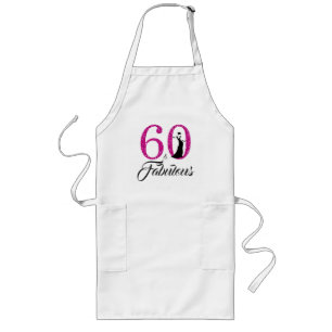 60 Fabulous Pink Glitter 60th Birthday Party Gift Lang Schort