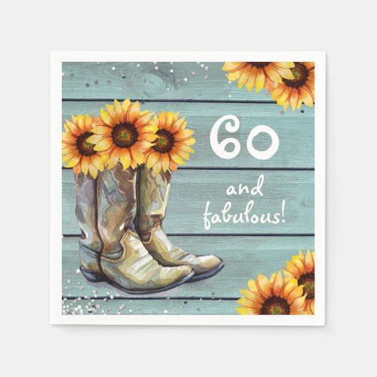 60 Fabulous Rustieke Land Zonnebloem Laarzen Custo Servet (Voorkant)