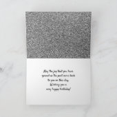 60 & Fabulous Silver Glitter 2 Foto 60th Birthday Kaart (Binnen)