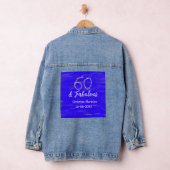 60 & Fabulous Verjaardag Blauw Zilver Naam toevoeg Denim Jacket (Hangar)