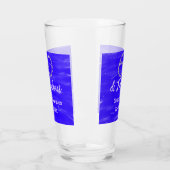 60 & Fabulous Verjaardag Blauw Zilver Naam toevoeg Glas (Links)