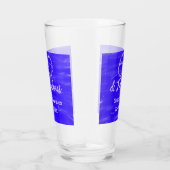 60 & Fabulous Verjaardag Blauw Zilver Naam toevoeg Glas (Rechts)