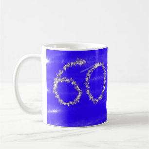 60 & Fabulous Verjaardag Blauw Zilver Naam toevoeg Koffiemok