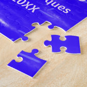 60 & Fabulous Verjaardag Blauw Zilver Naam toevoeg Legpuzzel (Zijkant)