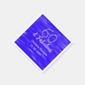 60 & Fabulous Verjaardag Blauw Zilver Naam toevoeg Servet (Hoek)