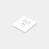 60 & fabulous verjaardag paars vet naam datum stij post-it® notes (Schuin)