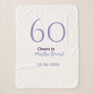 60 & fabulous verjaardag paars vet naam datum stij sherpa deken