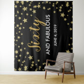 60 & Fabulous verjaardag Photo Booth achtergrond b Wandkleed (In situ)