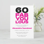 60 & Fabulous Vetgedrukte Roze Typografie 60ste Ve Kaart (Staand voorkant)