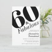 60 & Fabulous Vetnummer 60e Verjaardag Kaart (Staand voorkant)