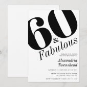 60 & Fabulous Vetnummer 60e Verjaardag Kaart (Voorkant / Achterkant)