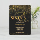60 & Fantastic Gold/Black Marble Elegant Birthday Kaart (Staand voorkant)