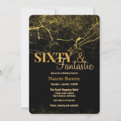 60 & Fantastic Gold/Black Marble Elegant Birthday Kaart (Voorkant)
