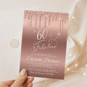 60 Fantastisch Roos Gold Glitter Birthday Party Kaart