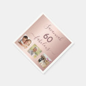 60 fantastische roos gouden verjaardagsfeest met f servet (Hoek)