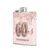 60 fantastische verjaardagsfeest roos gouden zwart heupfles (Links)